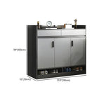 Modern Grey Shoe Storage Cabinet Rectangular Adjustable Shelves