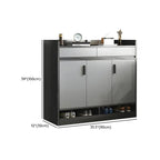 Modern Grey Shoe Storage Cabinet Rectangular Adjustable Shelves