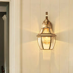 Transparent Gold Glass LED Wall Sconce with Metal Frame