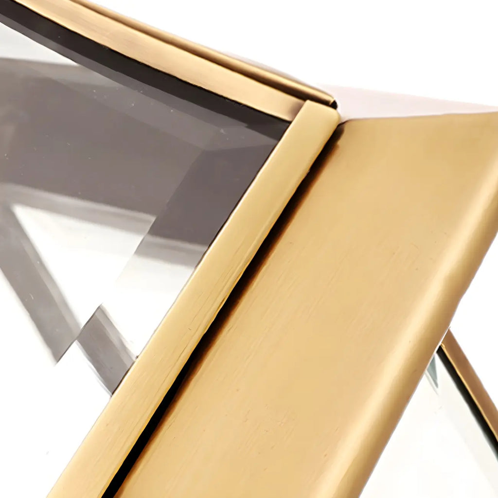 Transparent Gold Glass LED Wall Sconce with Metal Frame