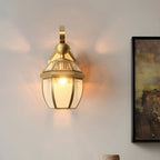 Transparent Gold Glass LED Wall Sconce with Metal Frame