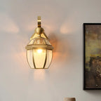 Transparent Gold Glass LED Wall Sconce with Metal Frame
