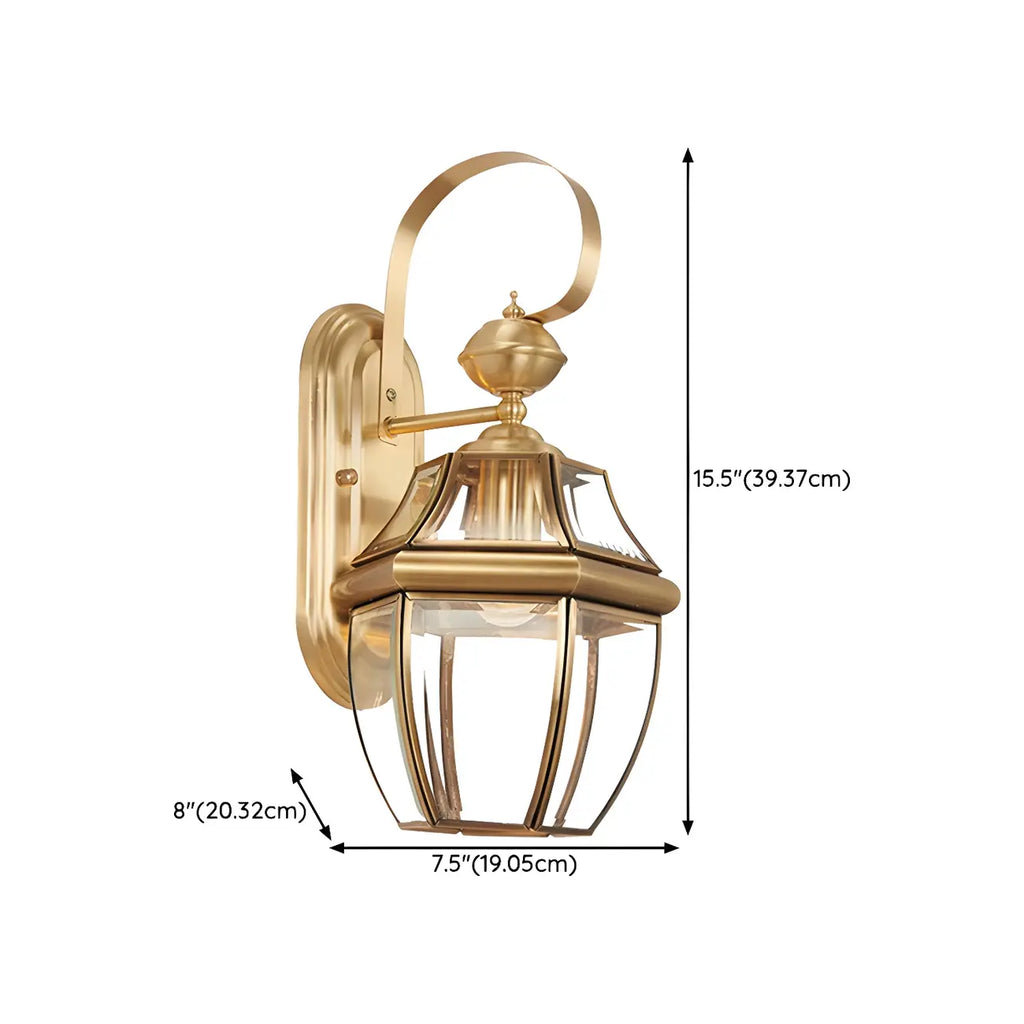 Transparent Gold Glass LED Wall Sconce with Metal Frame
