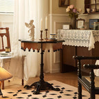 Traditional Octagon Wood Side Table with Pedestal Base