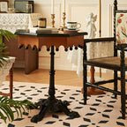 Traditional Octagon Wood Side Table with Pedestal Base