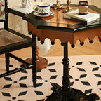 Traditional Octagon Wood Side Table with Pedestal Base
