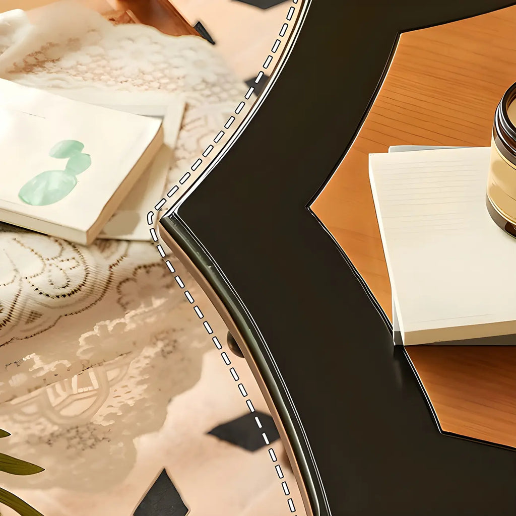 Traditional Octagon Wood Side Table with Pedestal Base