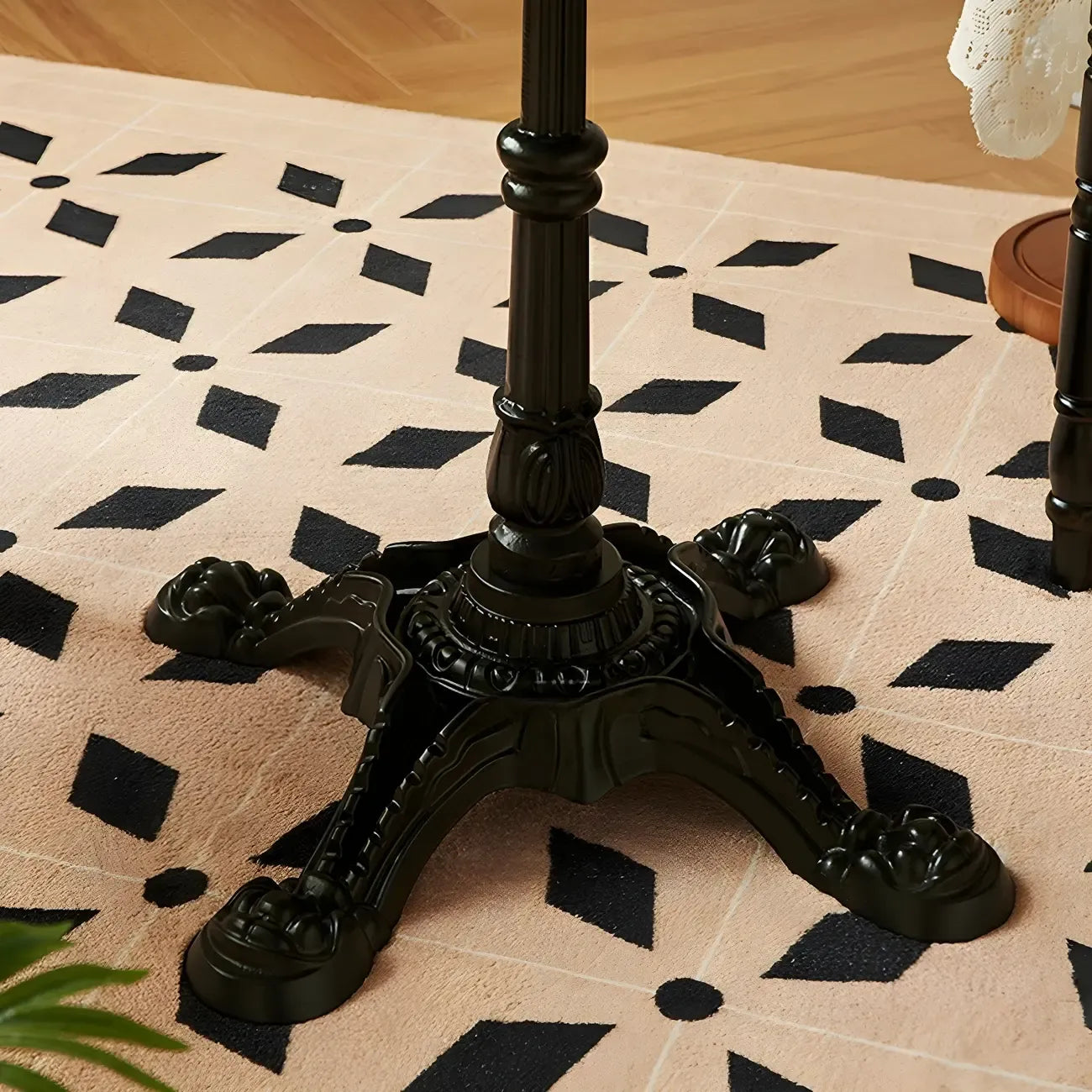Traditional Octagon Wood Side Table with Pedestal Base
