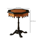 Traditional Octagon Wood Side Table with Pedestal Base