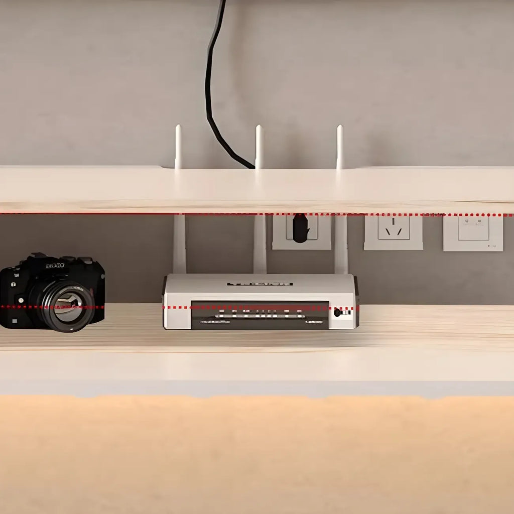 65 Long White Floating Wood U-Pattern TV Stand with Cabinet