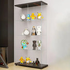 Minimalist Rectangular 4 Shelves Clear Glass Curio Cabinet