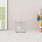 Minimalist Rectangular 4 Shelves Clear Glass Curio Cabinet