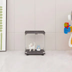 Minimalist Rectangular 4 Shelves Clear Glass Curio Cabinet