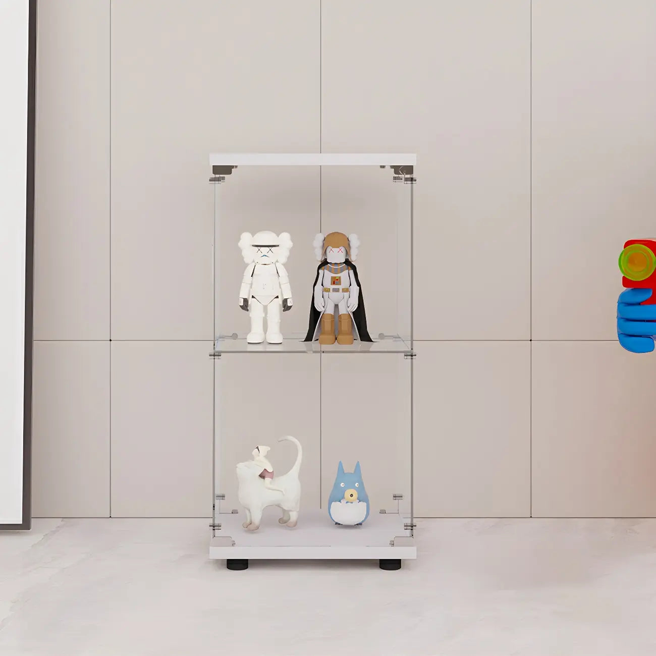 Minimalist Rectangular 4 Shelves Clear Glass Curio Cabinet