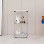 Minimalist Rectangular 4 Shelves Clear Glass Curio Cabinet
