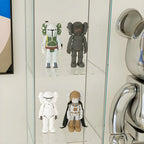 Minimalist Rectangular 4 Shelves Clear Glass Curio Cabinet