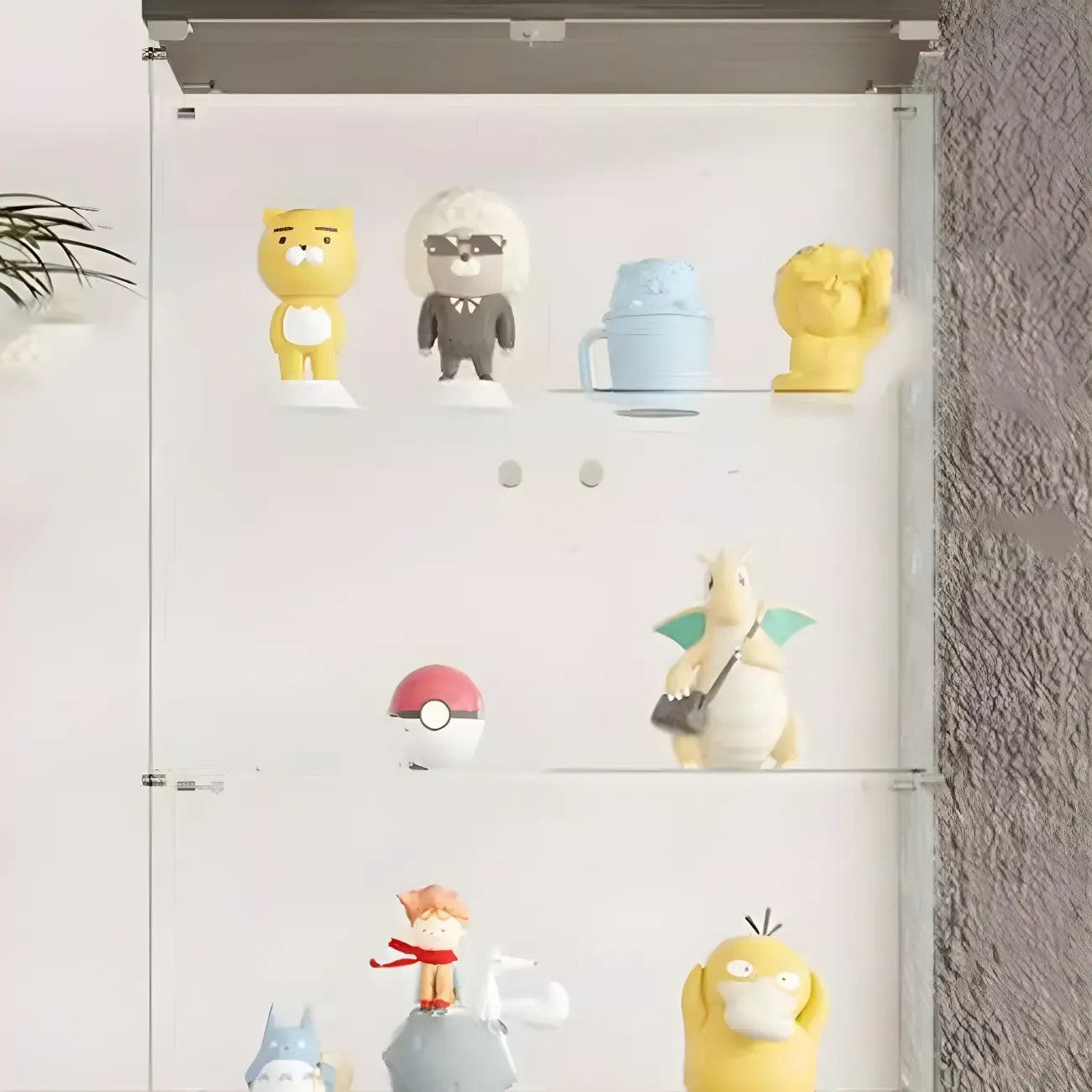 Minimalist Rectangular 4 Shelves Clear Glass Curio Cabinet