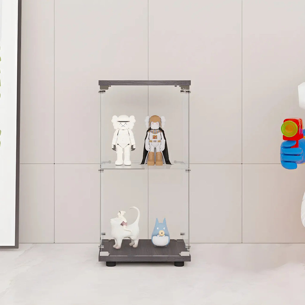 Minimalist Rectangular 4 Shelves Clear Glass Curio Cabinet