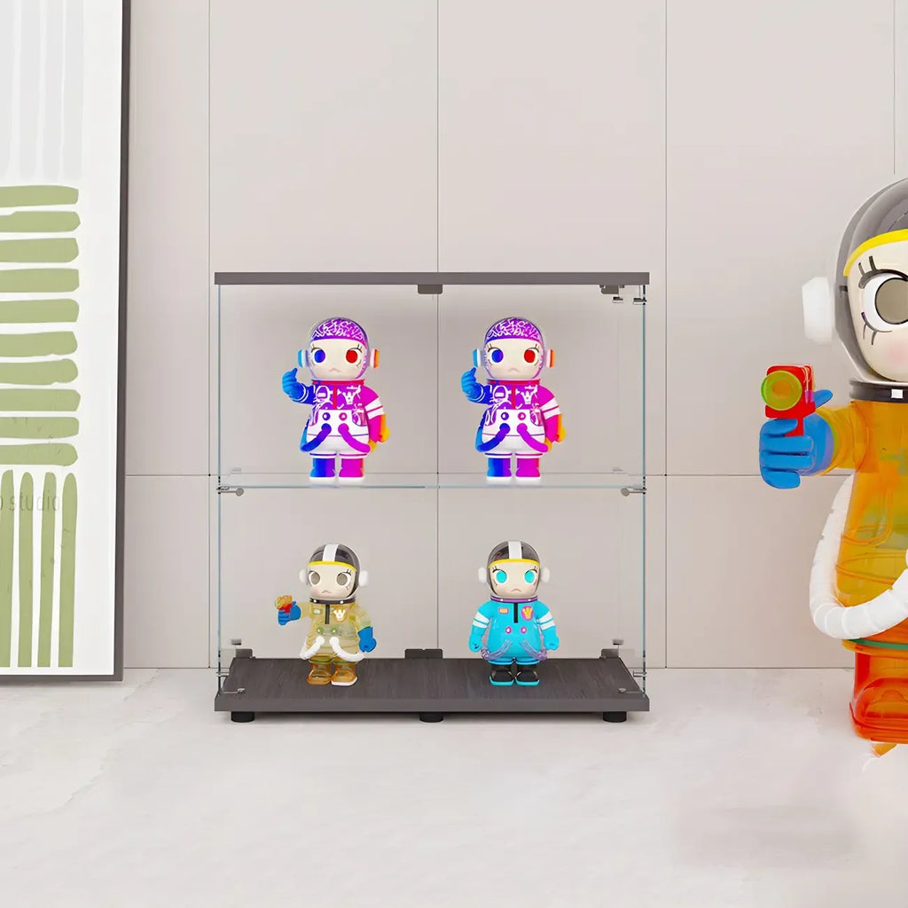 Minimalist Rectangular 4 Shelves Clear Glass Curio Cabinet