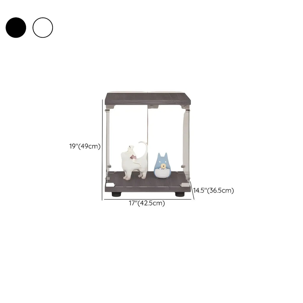 Minimalist Rectangular 4 Shelves Clear Glass Curio Cabinet