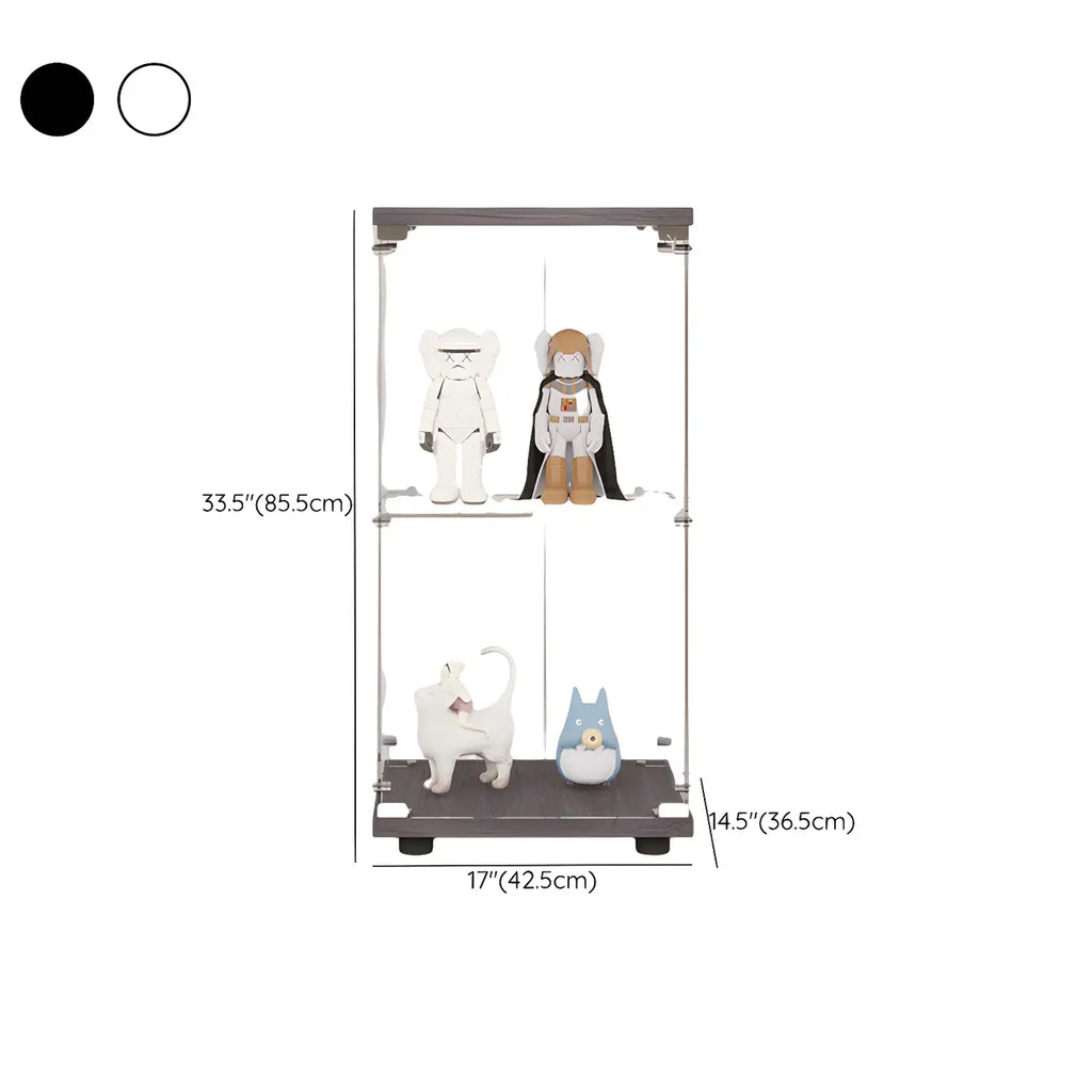 Minimalist Rectangular 4 Shelves Clear Glass Curio Cabinet