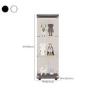 Minimalist Rectangular 4 Shelves Clear Glass Curio Cabinet