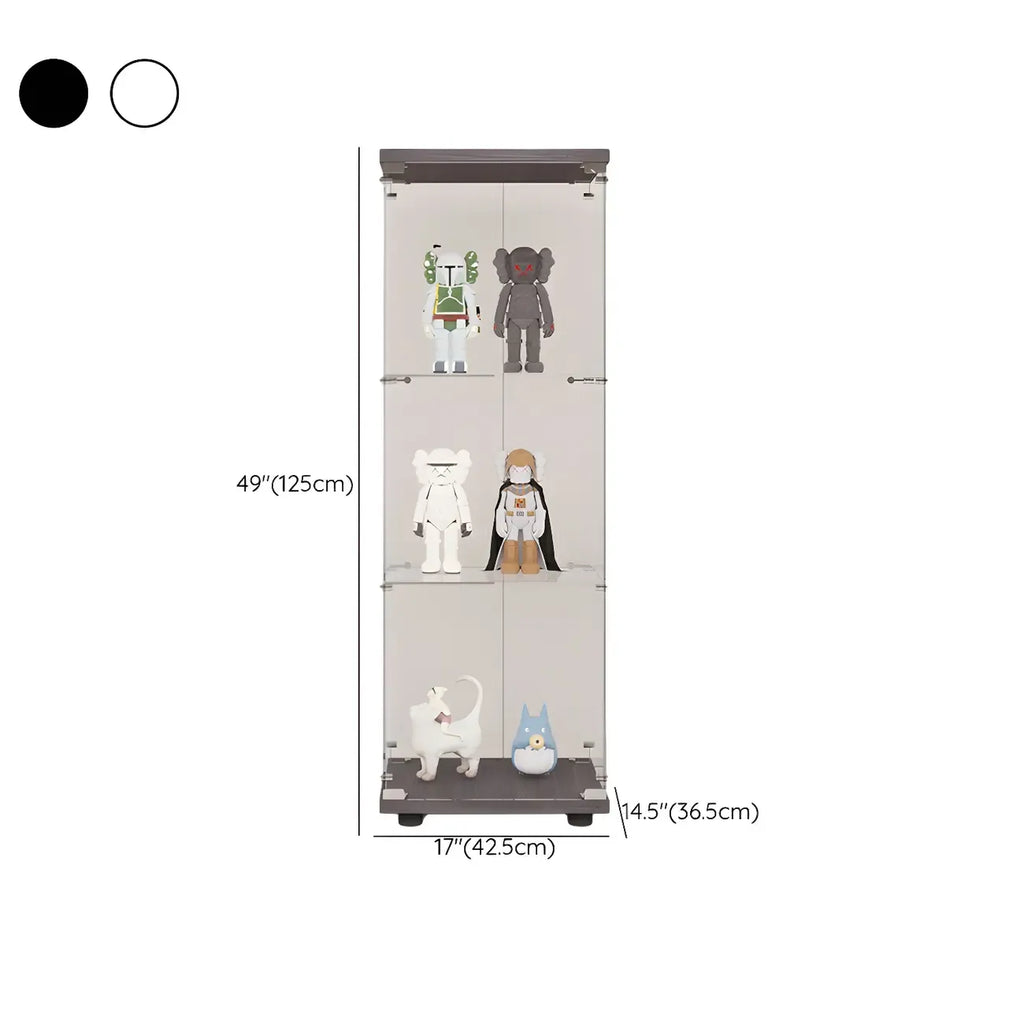 Minimalist Rectangular 4 Shelves Clear Glass Curio Cabinet