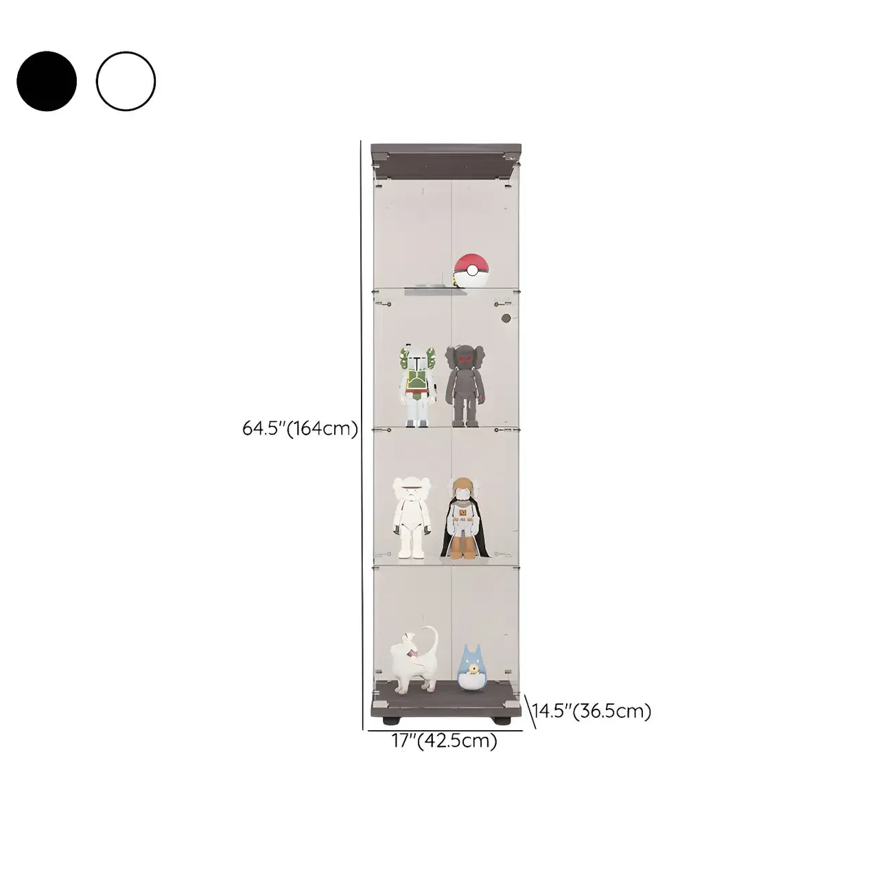 Minimalist Rectangular 4 Shelves Clear Glass Curio Cabinet