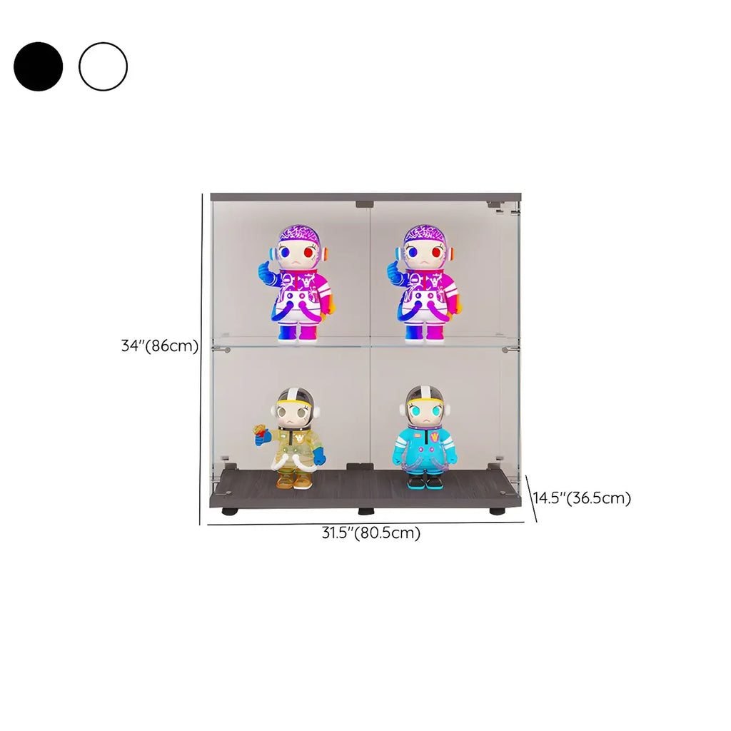 Minimalist Rectangular 4 Shelves Clear Glass Curio Cabinet