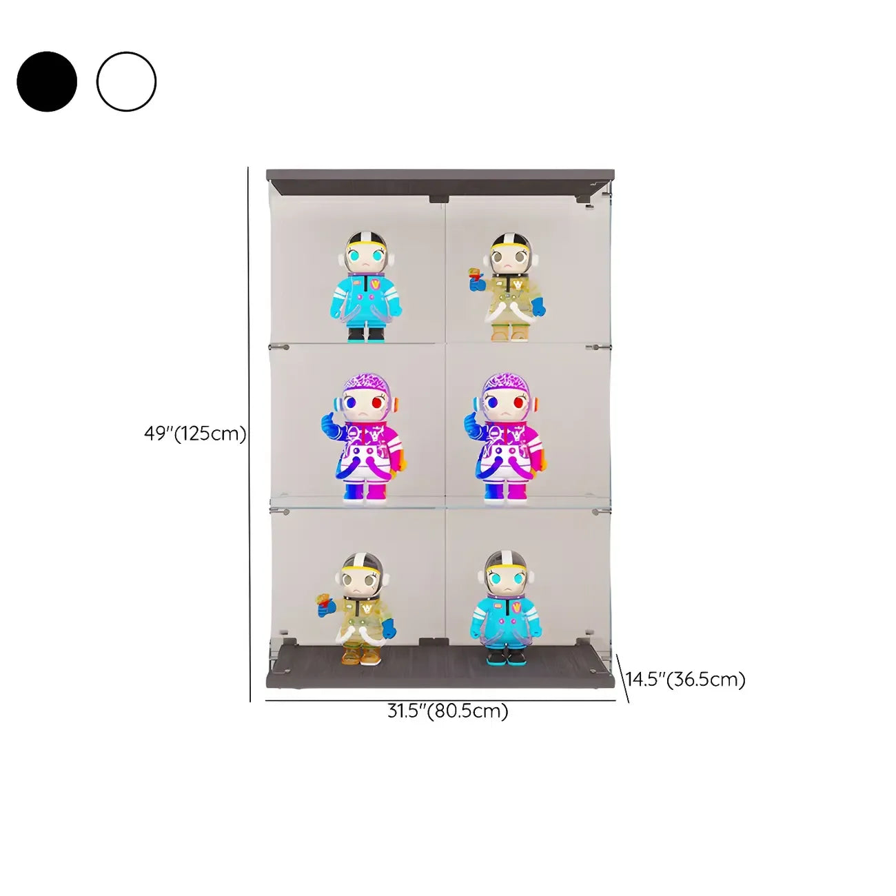 Minimalist Rectangular 4 Shelves Clear Glass Curio Cabinet