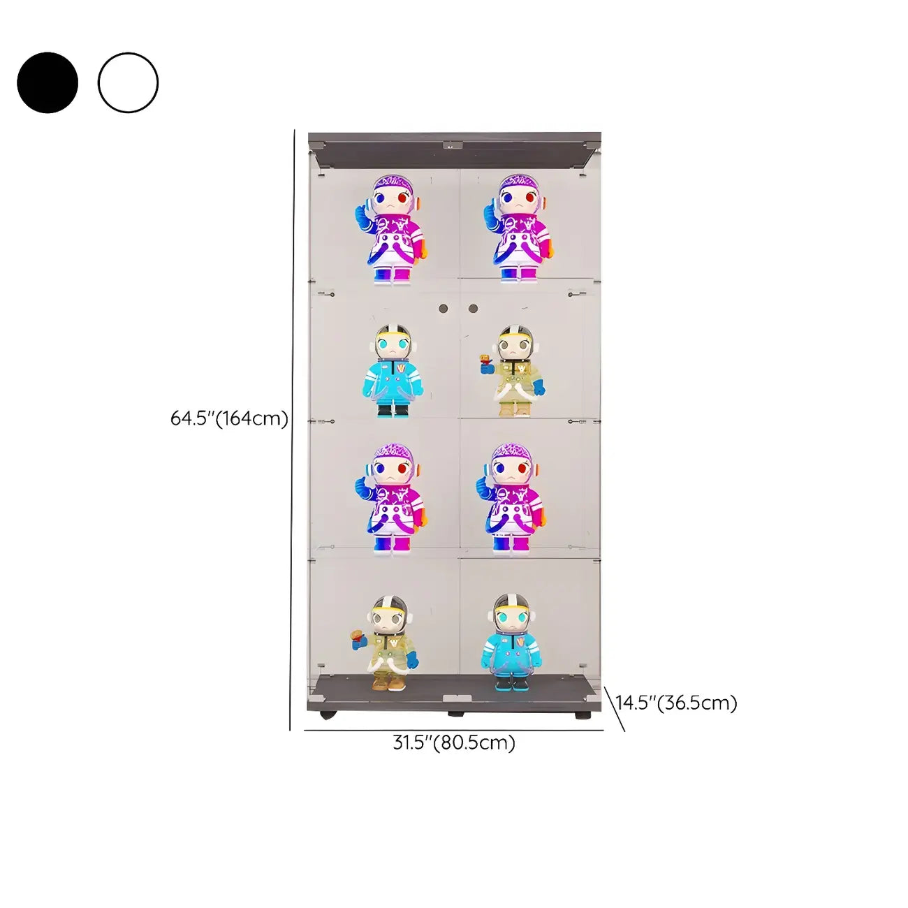 Minimalist Rectangular 4 Shelves Clear Glass Curio Cabinet