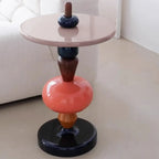Colorful Round Fiberglass Stacked Accent Table