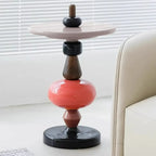 Colorful Round Fiberglass Stacked Accent Table