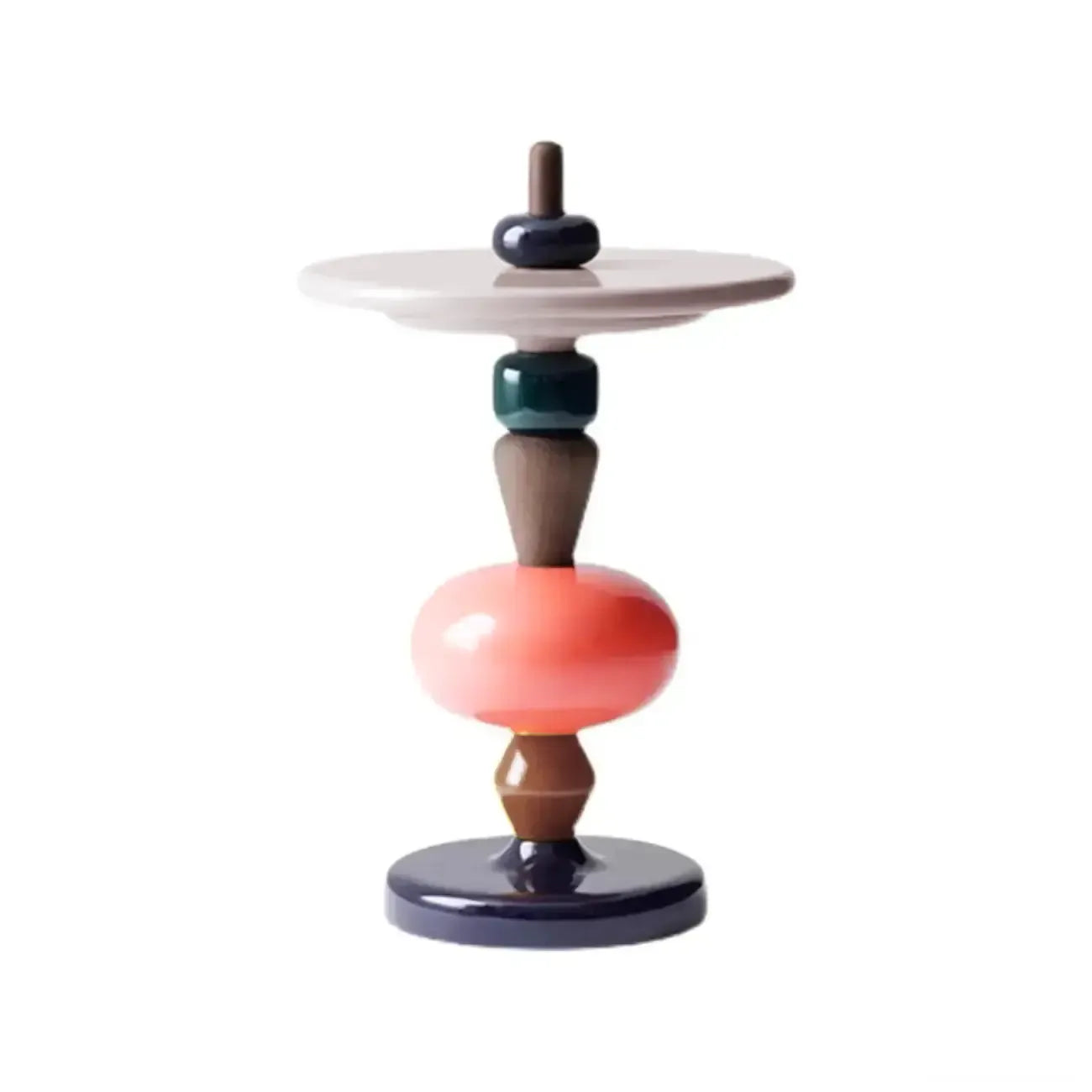Colorful Round Fiberglass Stacked Accent Table