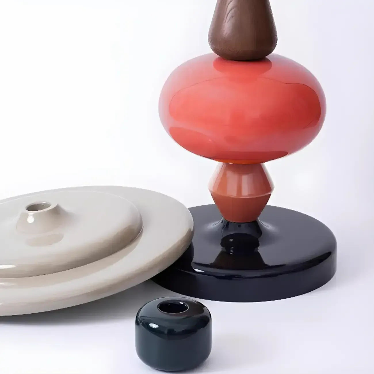 Colorful Round Fiberglass Stacked Accent Table