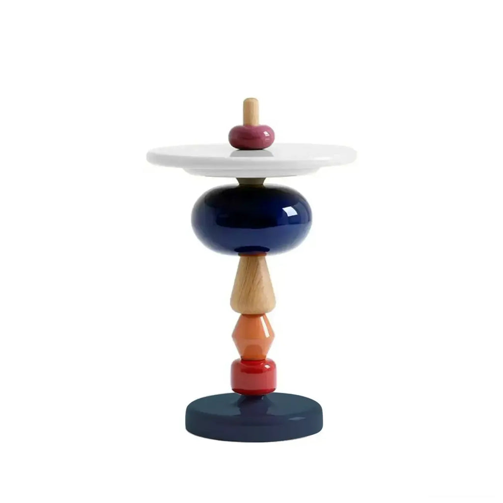 Colorful Round Fiberglass Stacked Accent Table
