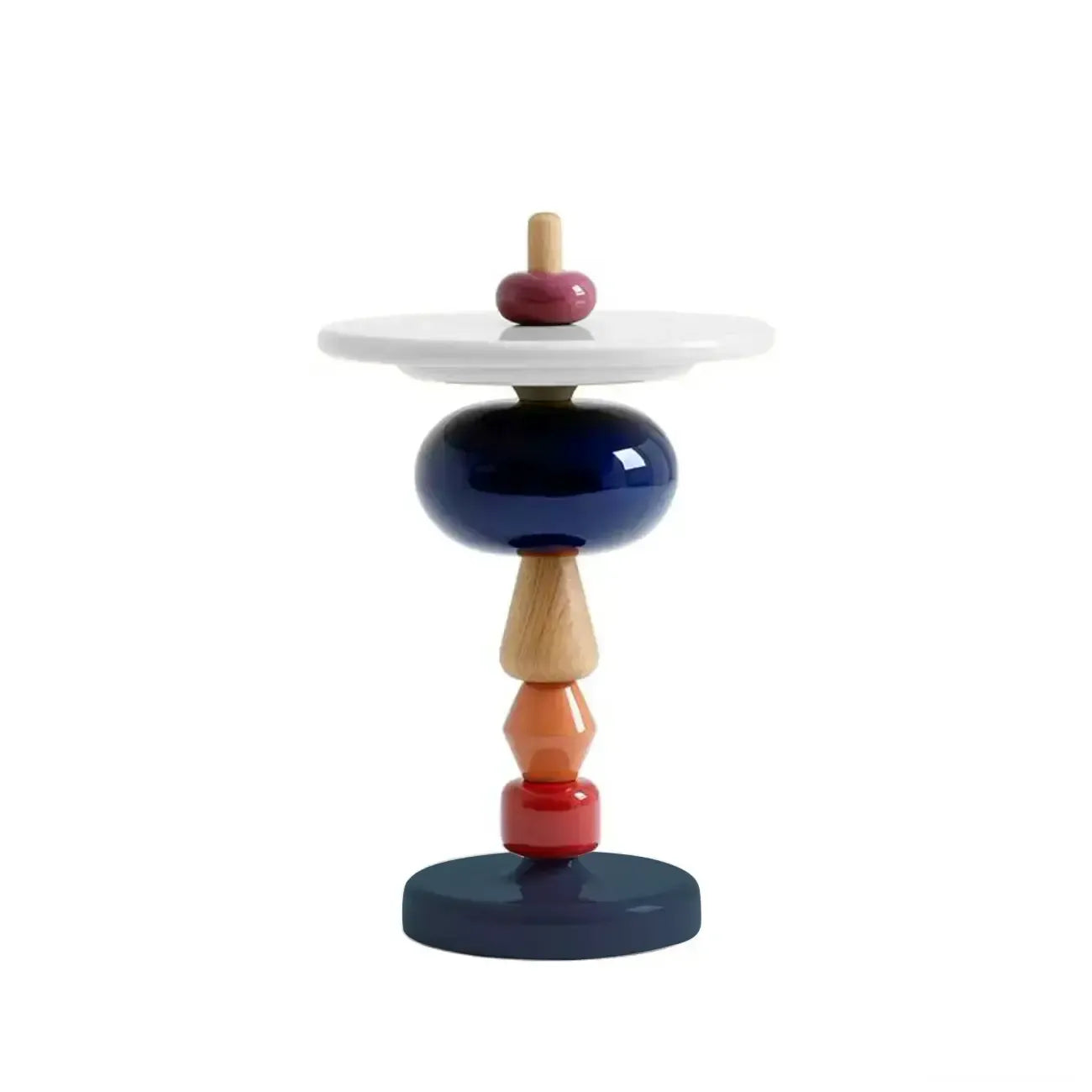 Colorful Round Fiberglass Stacked Accent Table
