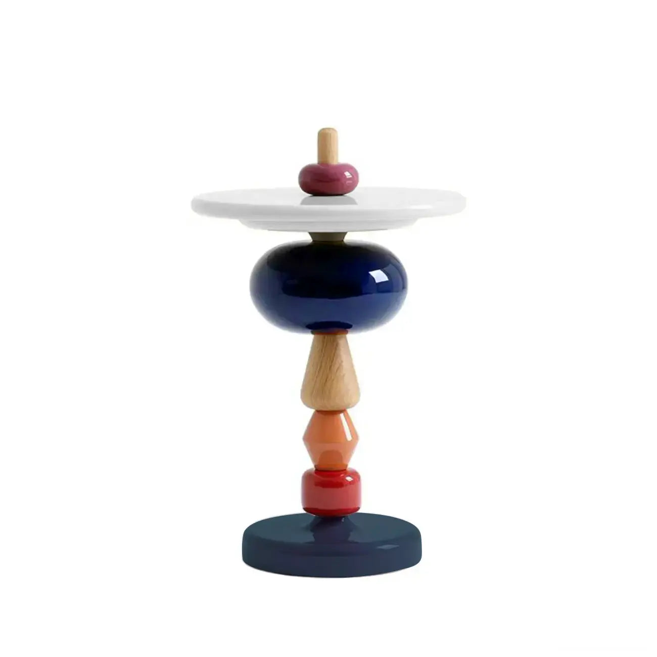 Colorful Round Fiberglass Stacked Accent Table