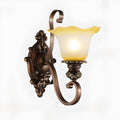 Vintage Glass Shade Brown Up Wall Sconce