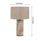 Modern Yellow Travertine Table Lamp with Fabric Shade