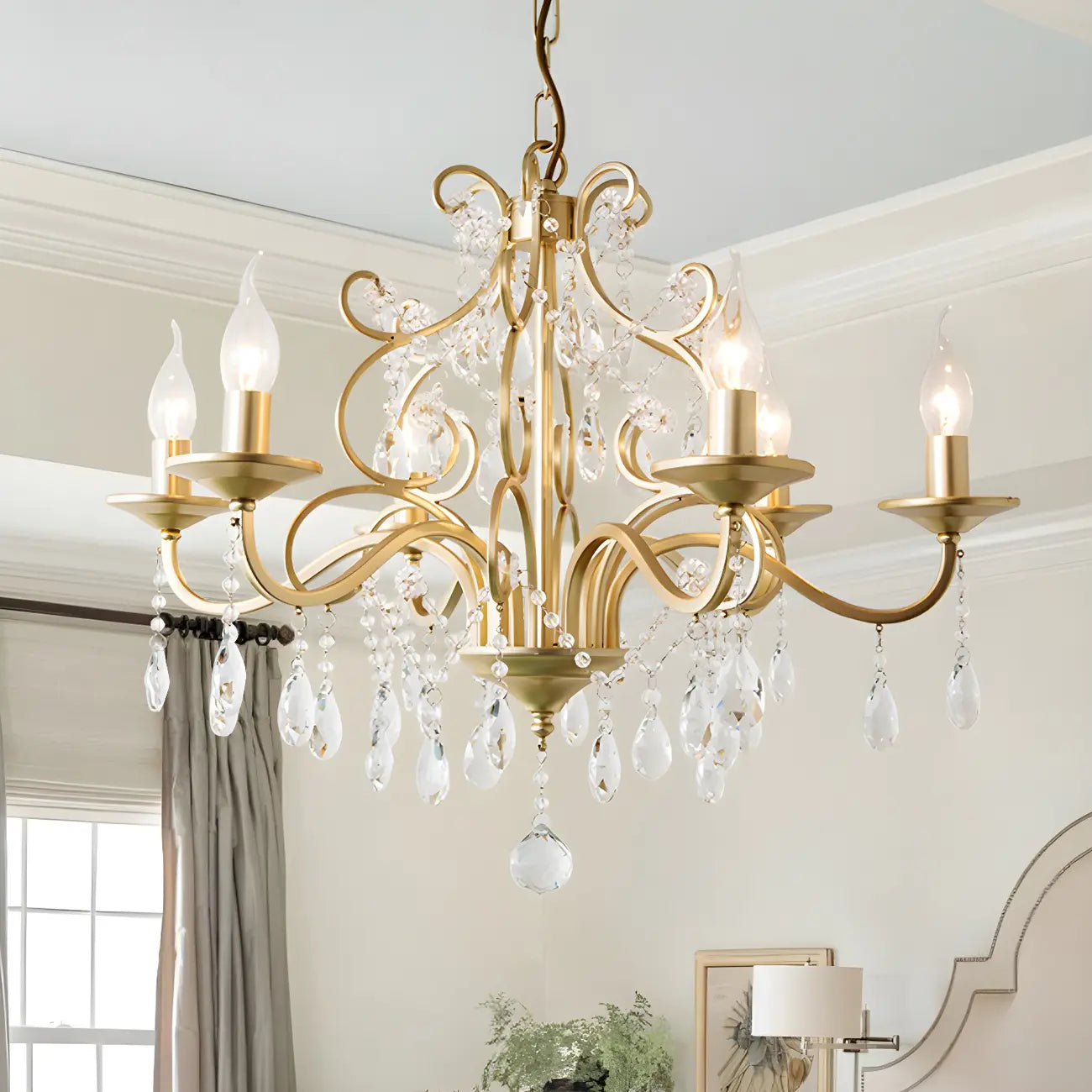 Exiquisite Champagne Crystal Candlebra Chandelier