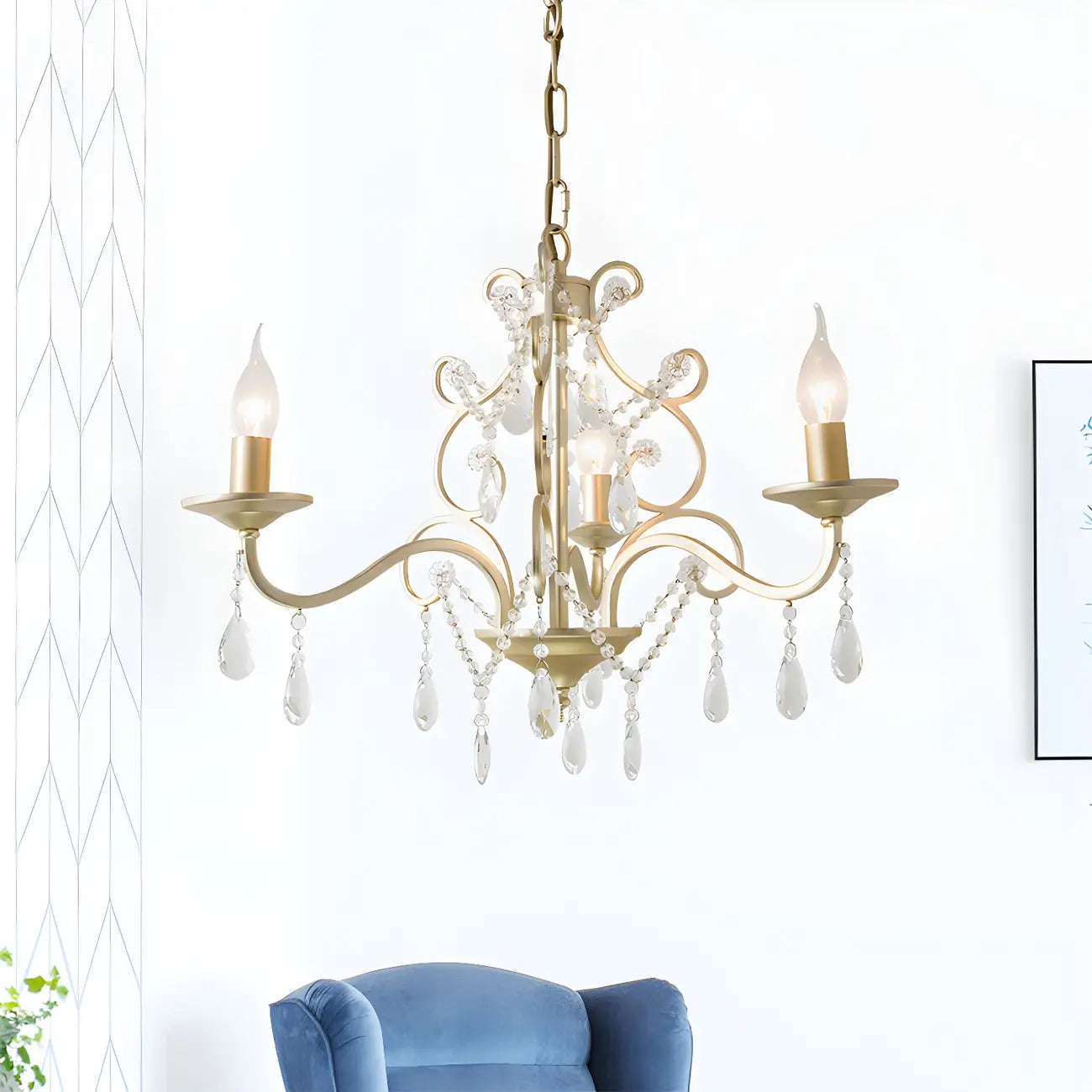 Exiquisite Champagne Crystal Candlebra Chandelier