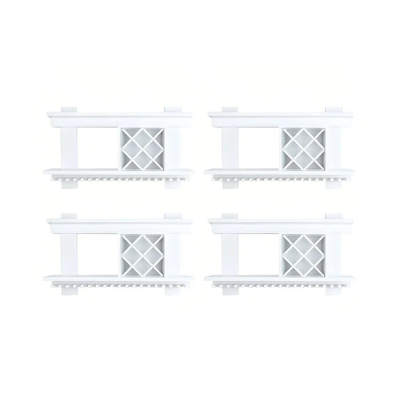 Pine Wooden Wall-Mounted Display Open Wine Bottle & Glass Rack