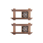 Pine Wooden Wall-Mounted Display Open Wine Bottle & Glass Rack