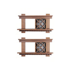 Pine Wooden Wall-Mounted Display Open Wine Bottle & Glass Rack