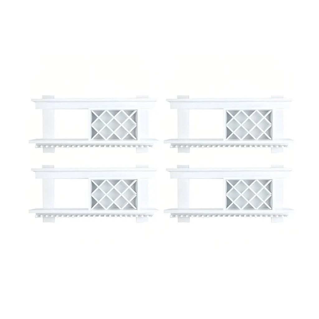 Pine Wooden Wall-Mounted Display Open Wine Bottle & Glass Rack