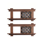 Pine Wooden Wall-Mounted Display Open Wine Bottle & Glass Rack
