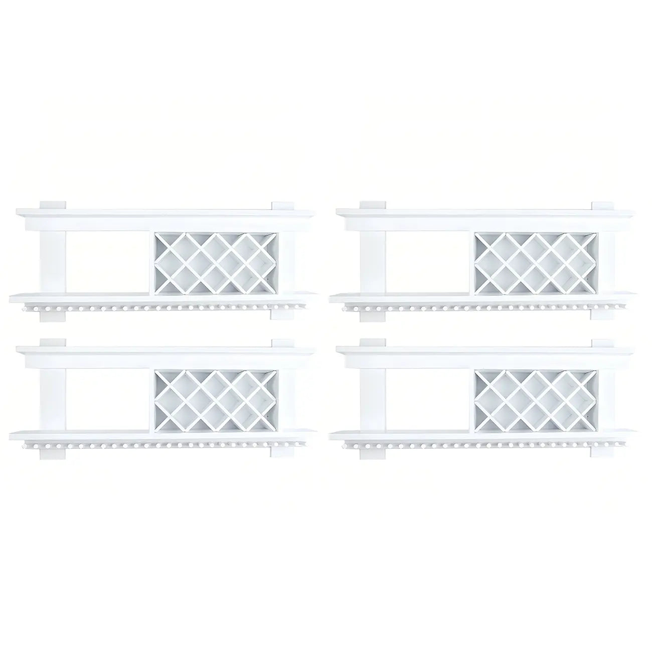 Pine Wooden Wall-Mounted Display Open Wine Bottle & Glass Rack