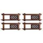 Pine Wooden Wall-Mounted Display Open Wine Bottle & Glass Rack