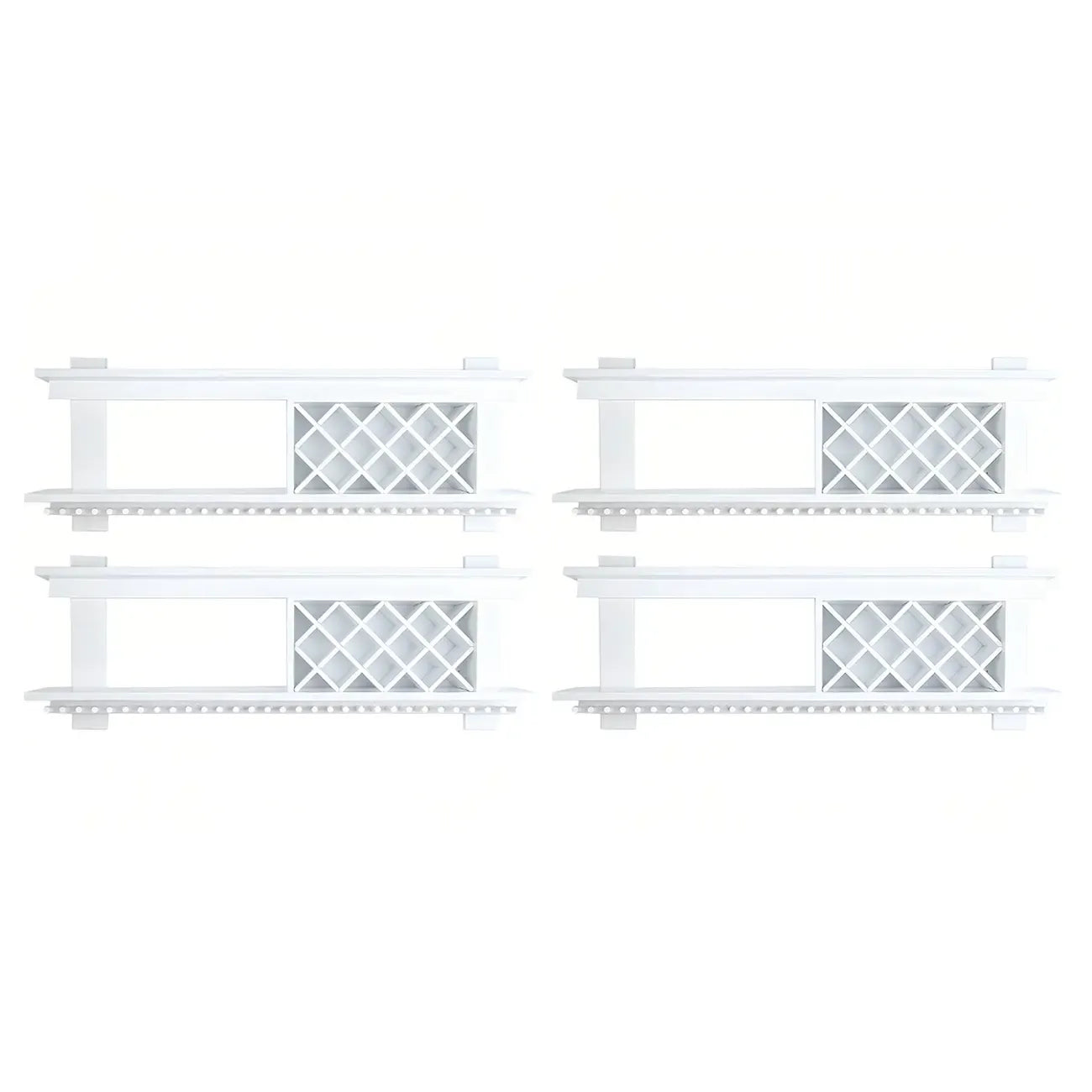 Pine Wooden Wall-Mounted Display Open Wine Bottle & Glass Rack